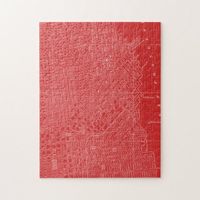 Graphic Map of San Francisco Jigsaw Puzzle (Vertical)