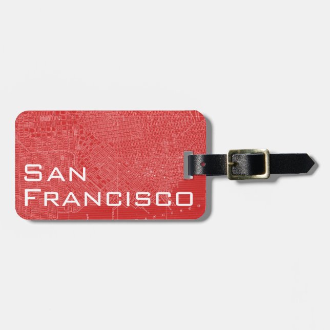 Graphic Map of San Francisco Luggage Tag (Front Horizontal)