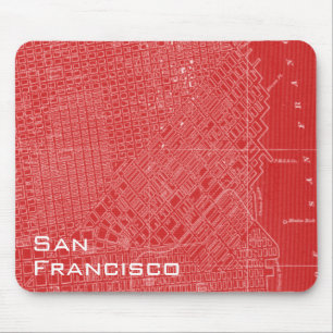 Graphic Map of San Francisco Mouse Mat
