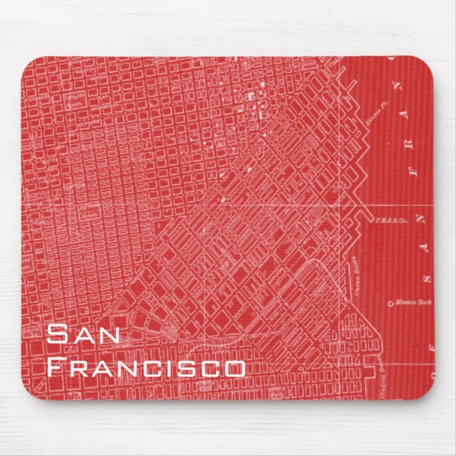 Graphic Map of San Francisco Mouse Mat (Front)