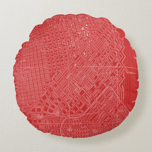 Graphic Map of San Francisco Round Cushion (Front)