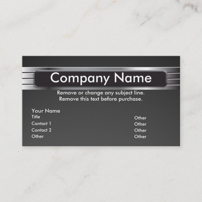 Graphic Metal Business Card template - NIK (Front)