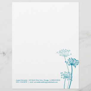 Graphic modern flower cows parsley letterhead