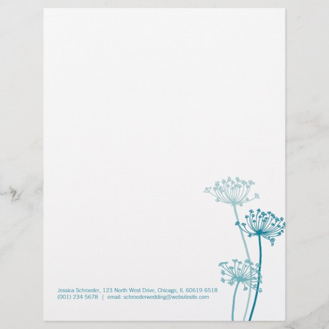 Graphic modern flower cows parsley letterhead (Front)
