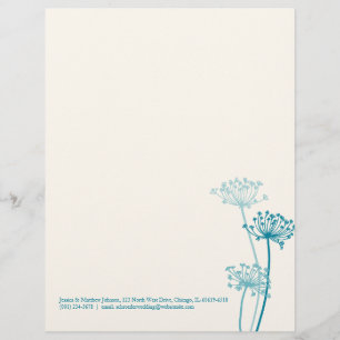 Graphic modern flower cows parsley letterhead design