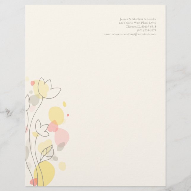 Graphic modern flower petals letterhead (Front)