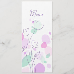 Graphic modern flower petals wedding dinner menu