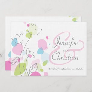 Graphic modern flower petals wedding invite