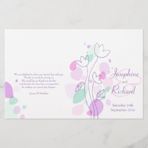 Graphic modern flower petals Wedding Programme