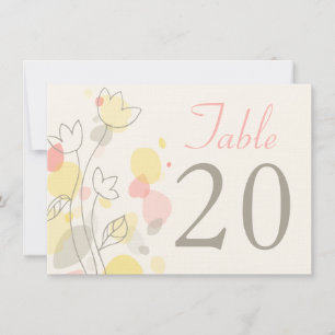Graphic modern flower petals wedding table numbers