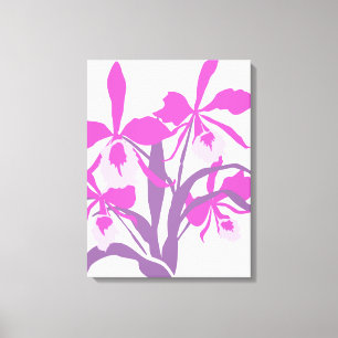 Graphic modern flower purple orchid canvas print