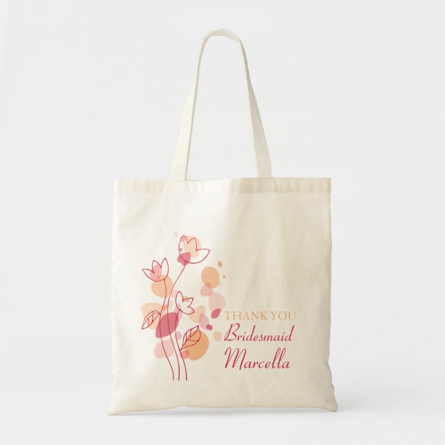 Graphic modern flower wedding bridesmaid bag (Front)