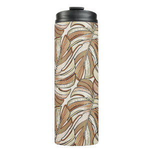 Graphic Monstera Leaves Tropical Design Thermal Tumbler