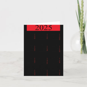 Graphic New Year 2025 Calendar With Holidays In Re Card