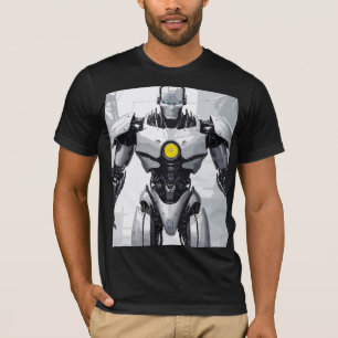 Graphic Novel Cyborg White Armoured Mecha T-Shirt