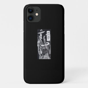 Graphic novel hero pointing a gun iPhone 11 case