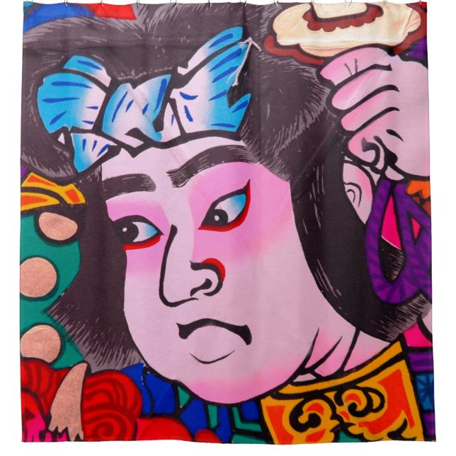 Graphic on Japanese Traditional Kiteart,kite,samur Shower Curtain (Front)
