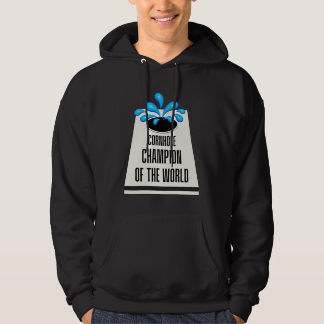 Graphic Outdoor Game Apparel Cornhole Champion of  Hoodie (Front)