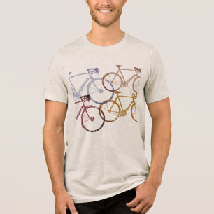 Graphic Overlapped Bicycles  Tri-Blend Shirt