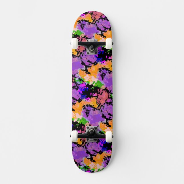 Graphic Paint Splatter Print Skate Deck (Front)