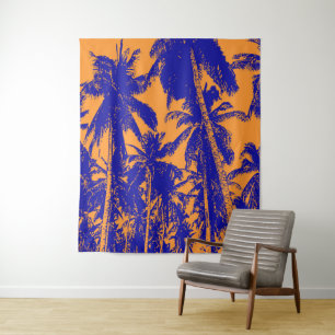 Graphic Palm Trees Design Tapestry