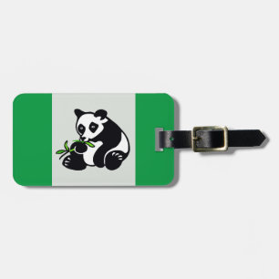 Graphic PANDA Bear -Conservation - Wildlife Green Luggage Tag