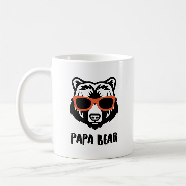 Graphic Papa Bear Personalised Coffee Mug (Left)