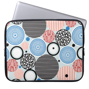 graphic pattern of multicolored circles of differe laptop sleeve