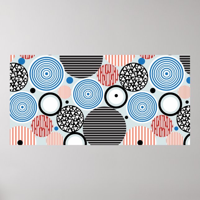 graphic pattern of multicolored circles of differe poster (Front)
