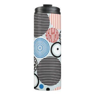 graphic pattern of multicolored circles of differe thermal tumbler