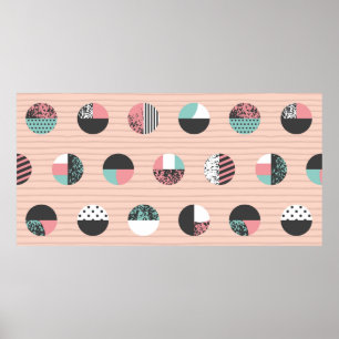 Graphic patterned circles seamless pattern. Vintag Poster