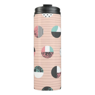 Graphic patterned circles seamless pattern. Vintag Thermal Tumbler