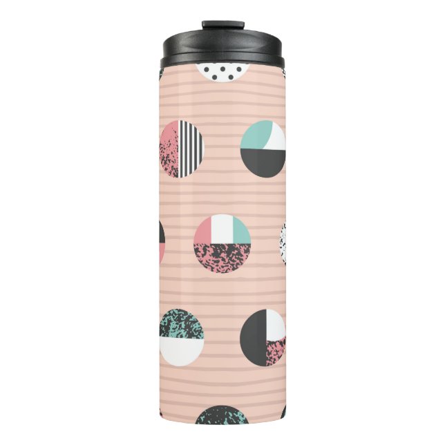Graphic patterned circles seamless pattern. Vintag Thermal Tumbler (Front)