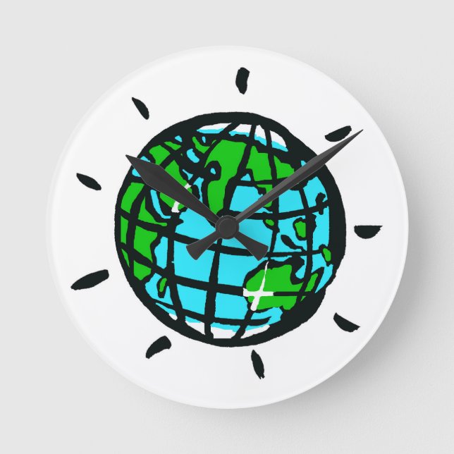 Graphic Planet EARTH - Wild World - Round Clock (Front)