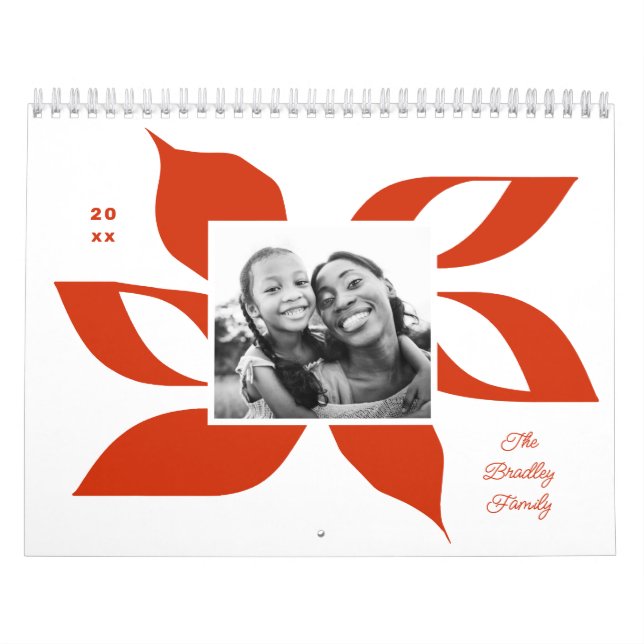 Graphic Poinsettia Christmas Photo Calendar (Cover)