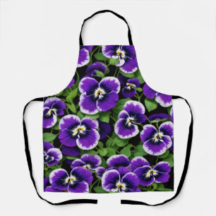 Graphic Purple Pansies  Apron