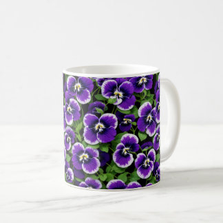 Graphic Purple Pansies Coffee Mug
