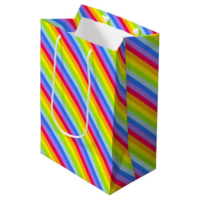 Graphic rainbow stripes gift bag (Front Angled)