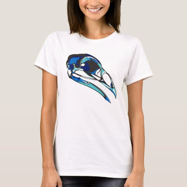 Graphic Raven Skull: cool colours T-Shirt (Front)