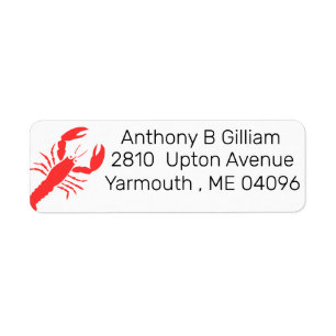 Graphic red lobster - personalised label