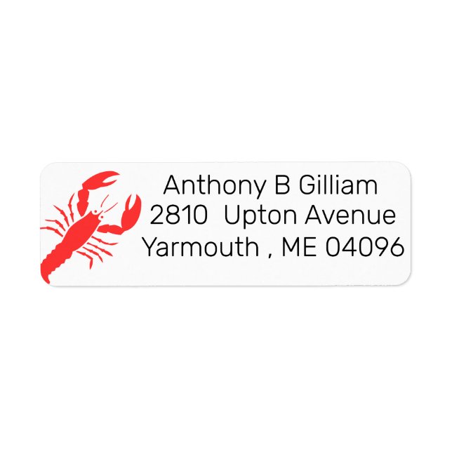 Graphic  red lobster - personalised label (Front)