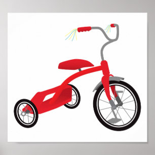 Graphic Red Tricycle Poster