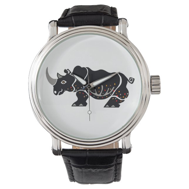 Graphic  RHINOCEROS -  Hand drawn - Africa Watch (Front)