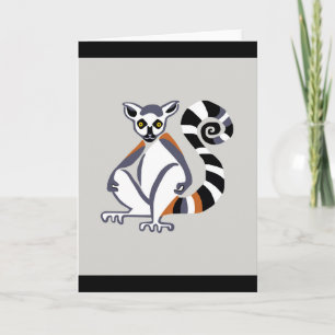 Graphic Ring-tailed LEMUR -Wildlife - Nature - Card