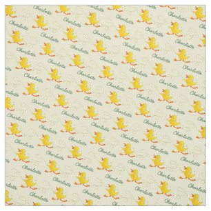 Graphic running duckling name art pattern fabric