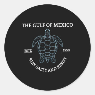 Graphic Sea Turtle Gulf Of Mexico Est 1550 Classic Round Sticker