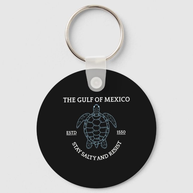 Graphic Sea Turtle Gulf Of Mexico Est 1550  Key Ring (Front)