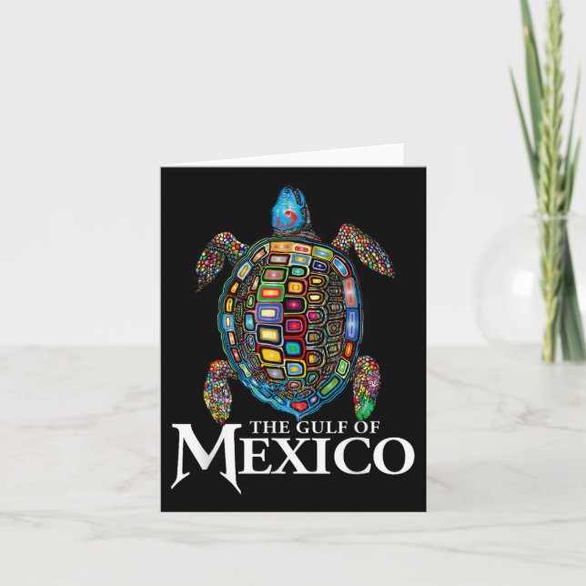 Graphic Sea Turtle Gulf Of Mexico Never Forget Card (Front)