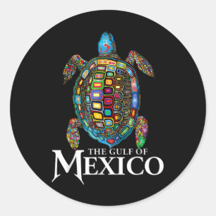Graphic Sea Turtle Gulf Of Mexico Never Forget Classic Round Sticker