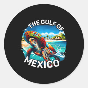 Graphic Sea Turtle Gulf Of Mexico Never Forget Classic Round Sticker